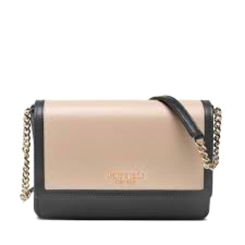 NEW ♠️ Authentic Kate Spade beige & black small flap crossbody ♠️